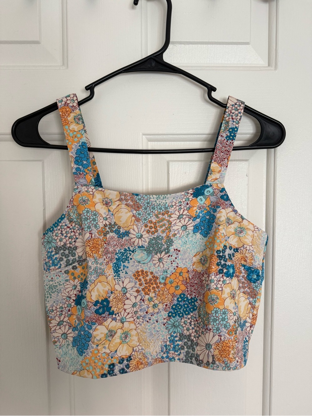 Altar’d State Floral Square-Neck Crop Tank Top